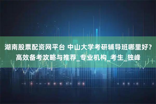 湖南股票配资网平台 中山大学考研辅导班哪里好？高效备考攻略与推荐_专业机构_考生_独峰